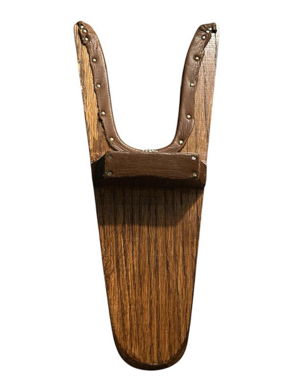 Rustic Brown Leather & Wood Kokopelli Boot Jack Southwest Fertility God Symbol - Picture 2 of 7
